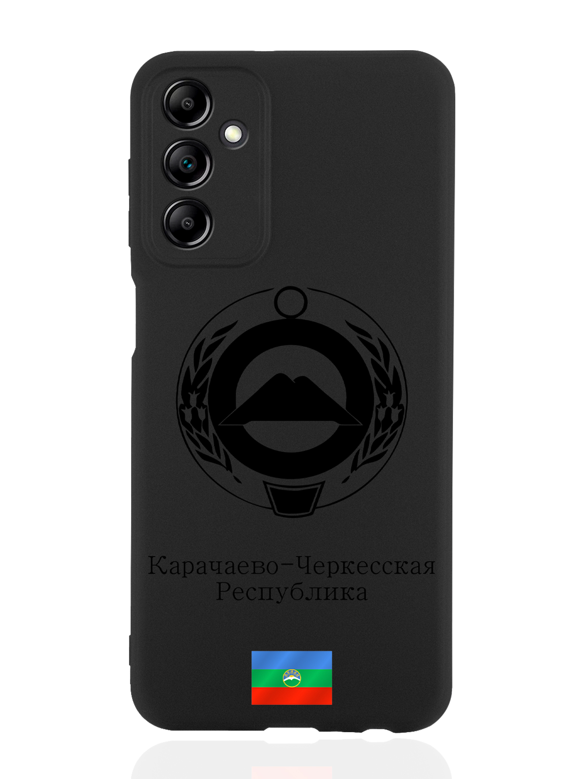 

Чехол SignumCase для Samsung Galaxy A14 Черный лаковый Герб Карачаево-Черкесии черный
