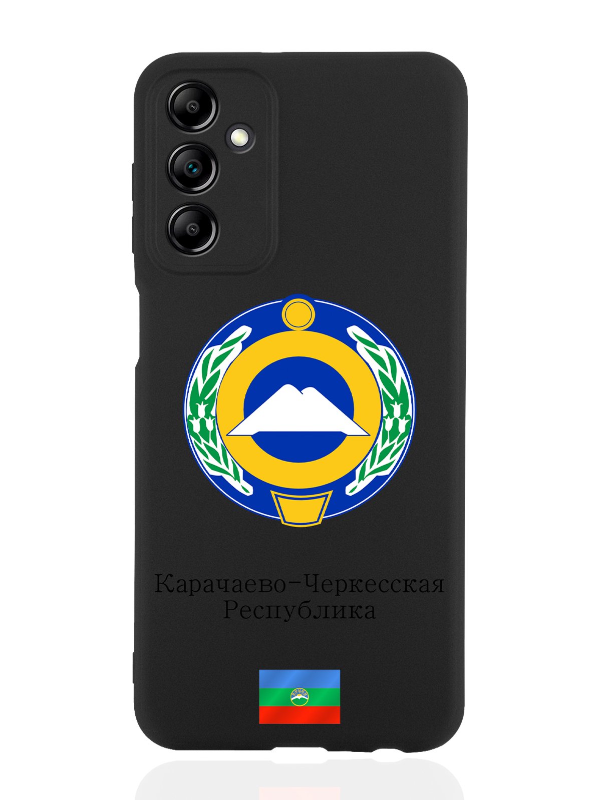 

Чехол SignumCase для Samsung Galaxy A14 Герб Карачаево-Черкесской Республики черный, Разноцветный