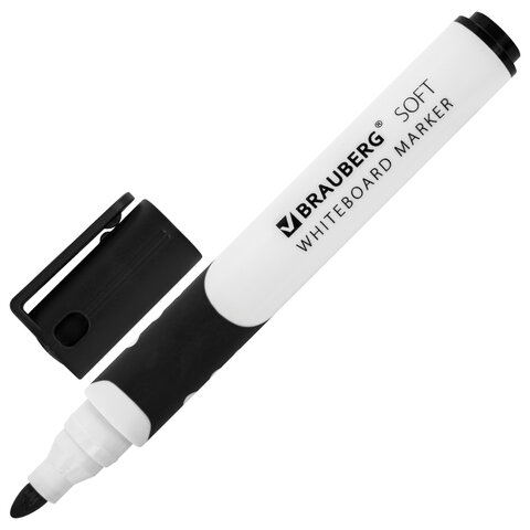 

Маркер стираемый для белой доски черный, Brauberg SOFT, 5 мм, 151248, 12 шт
