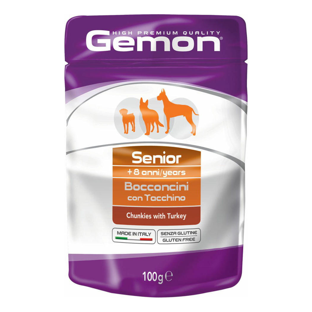 

Влажный корм для собак Gemon Dog Pouch кусочки индейки, 100 г