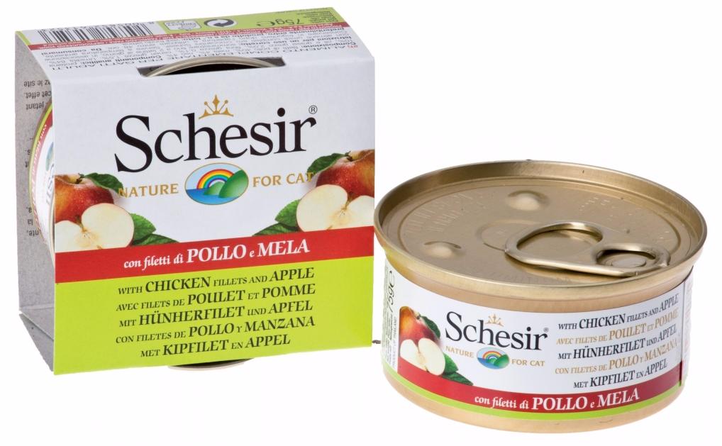 

Консервы для кошек Schesir с куриным филе и яблоками, 75 г, Salads Poke line