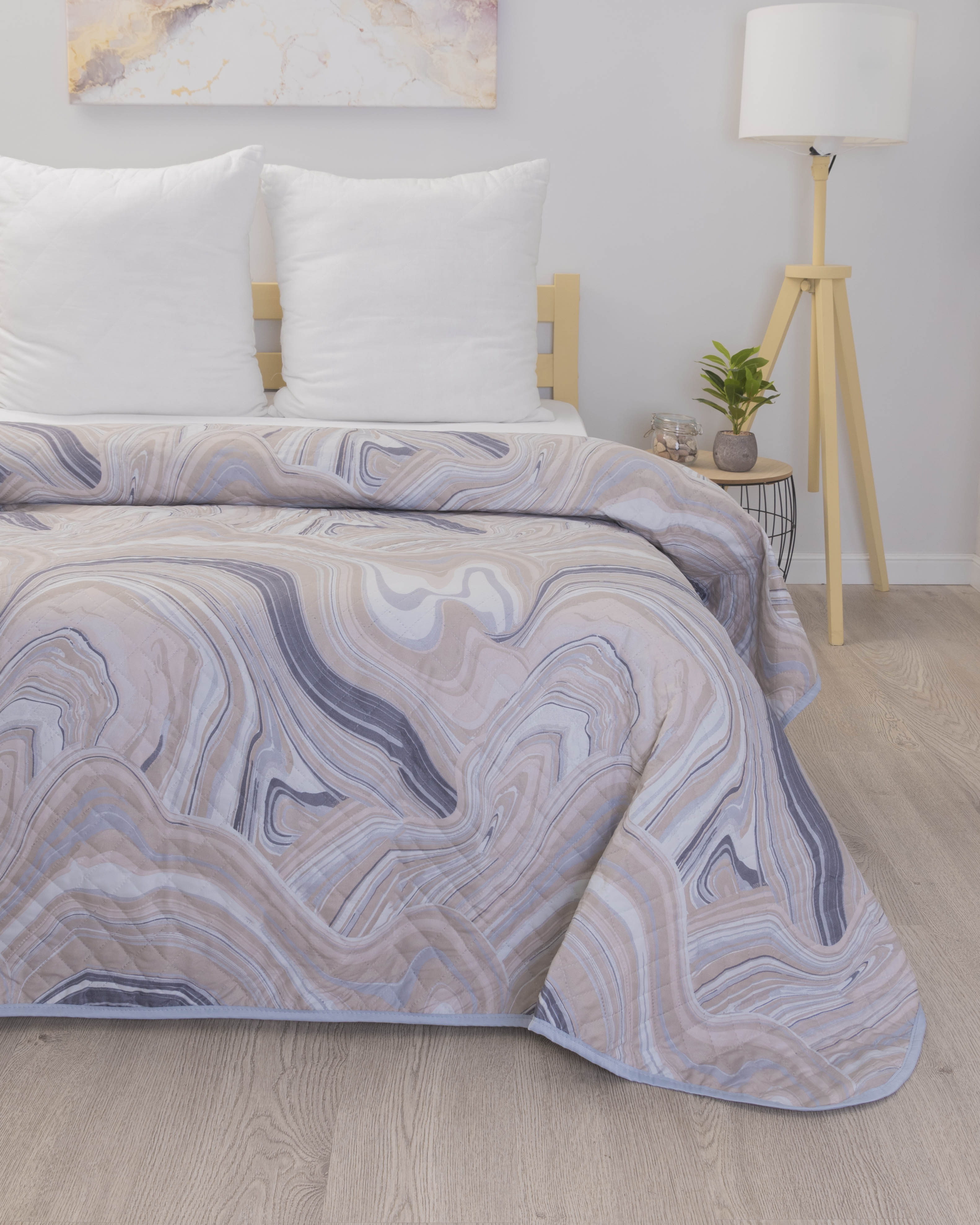 Покрывало ультрастеп на кровать Полисатин, Вселенная Текстиля, k12970-05 240х210 см, Евро