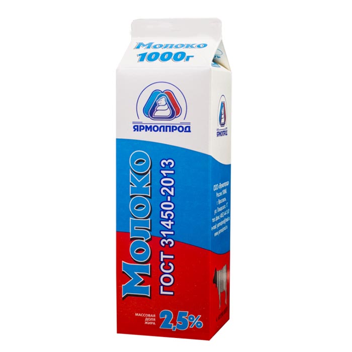 

Молоко паст.гост 2,5% п/пак 1000г ярмолпрод