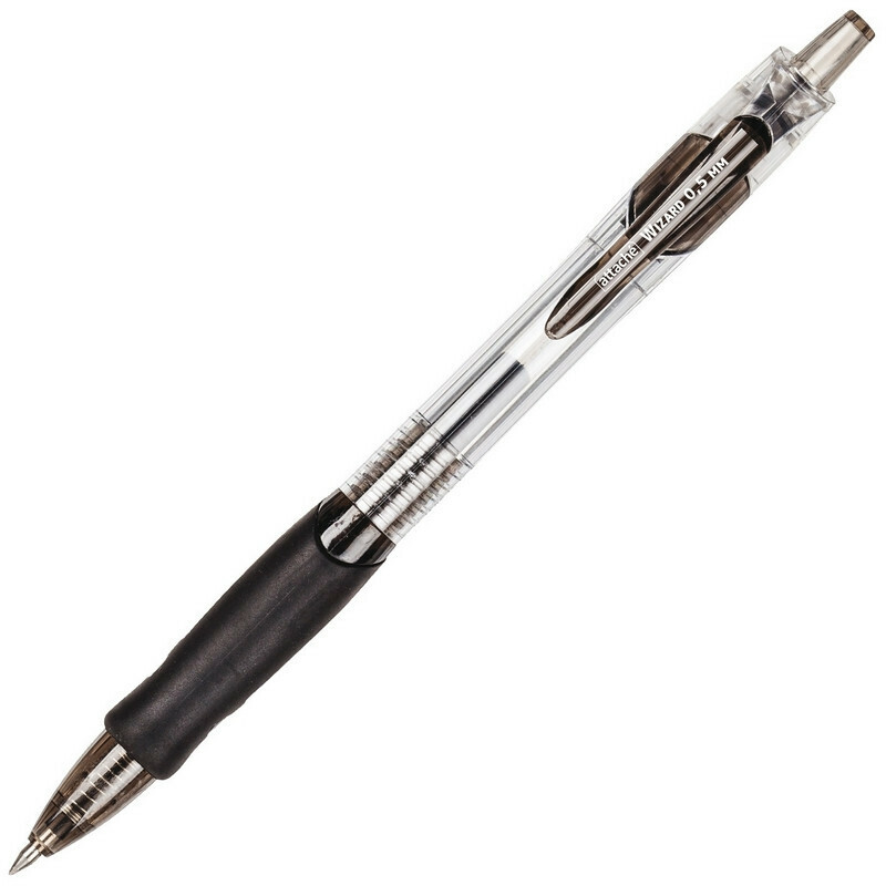 Ручка гелевая автоматическая Attache Wizard черн,автомат.0,5мм,резин.манжета 3 шт