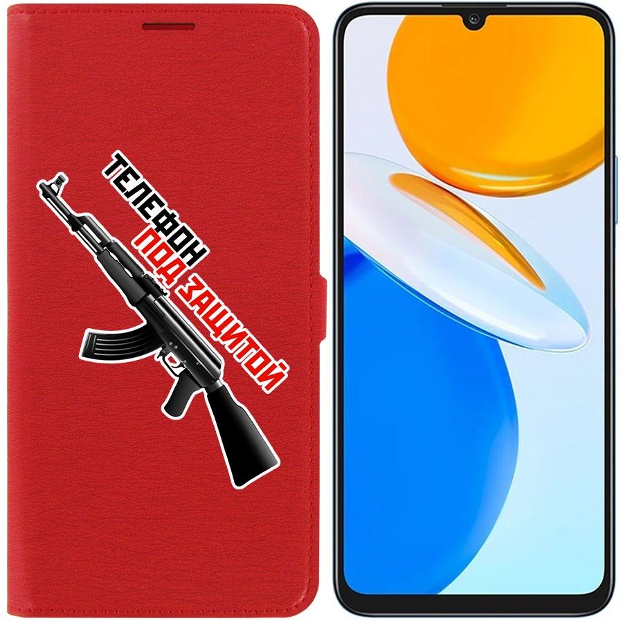 

Чехол-книжка Eco Book для Honor X7 Телефон под защитой, Красный