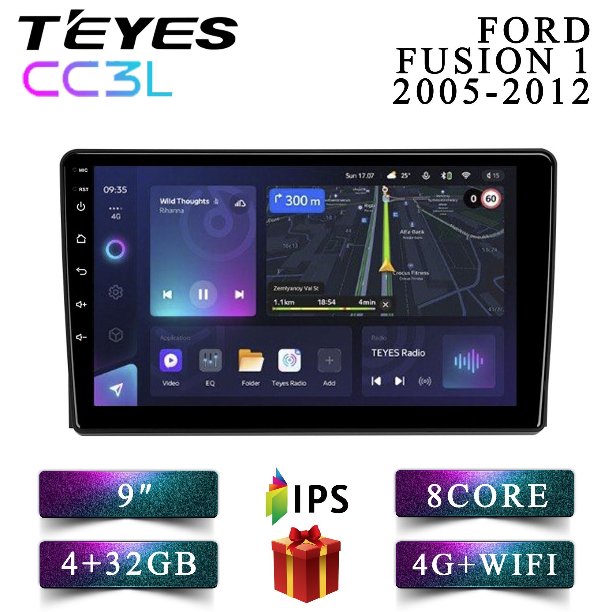 

Штатная автомагнитола Teyes CC3L 4+32GB 4G Ford Fusion Форд Фьюжн android, CC3L 4+32