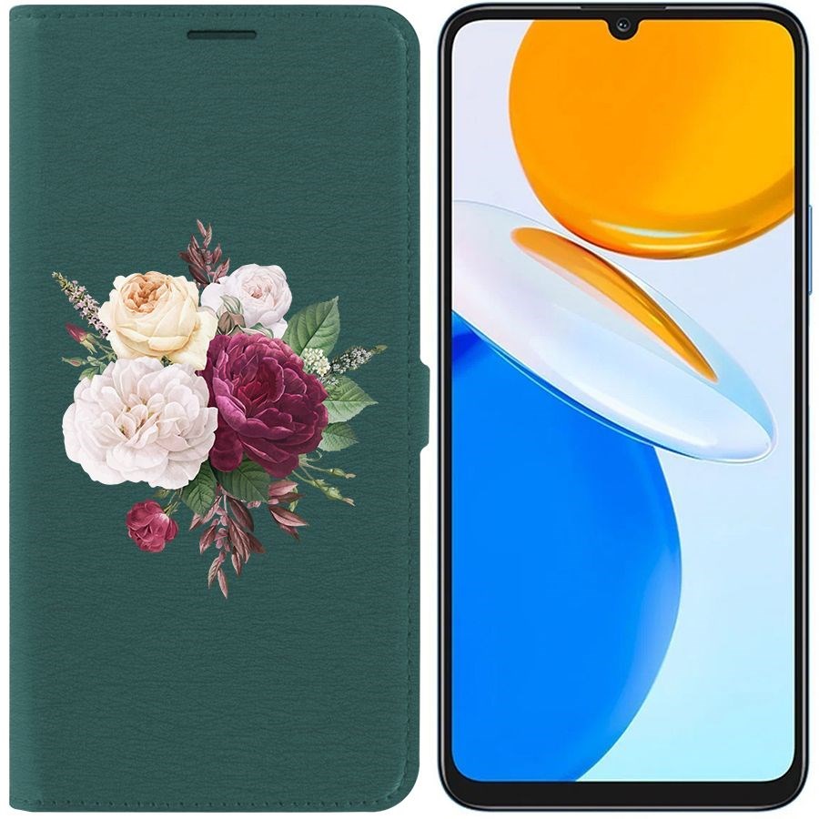 

Чехол-книжка Eco Book для Honor X7 Цветочная композиция, Зеленый