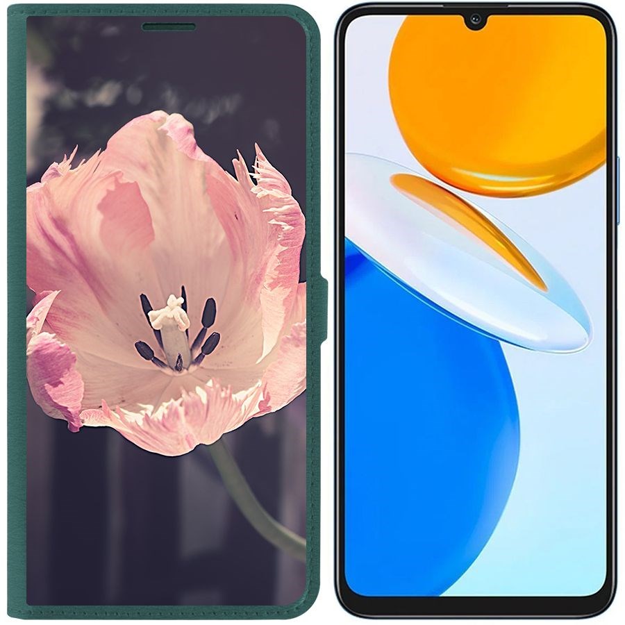 

Чехол-книжка Eco Book для Honor X7 Тюльпан, Зеленый
