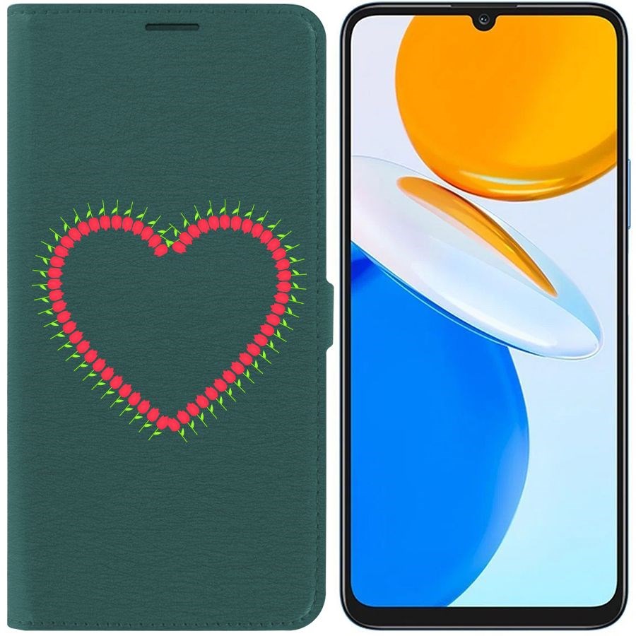 Чехол-книжка Eco Book для Honor X7 Сердце из тюльпанов