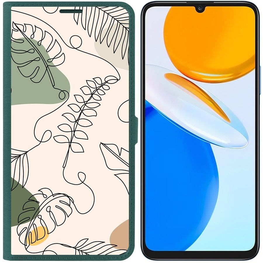 

Чехол-книжка Eco Book для Honor X7 Линия весны, Зеленый