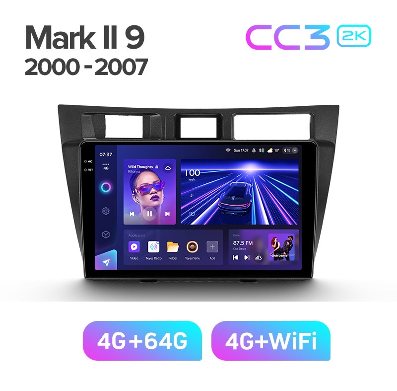 Магнитола TEYES TOYOTA MARK 2 CC3 2K 464ГБ 3689000₽
