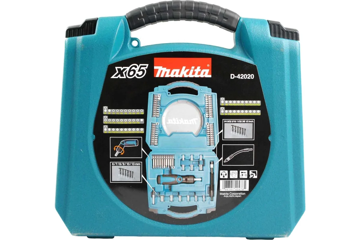 

Набор бит и головок + отвертка Makita Circle 65 предметов, D-42020