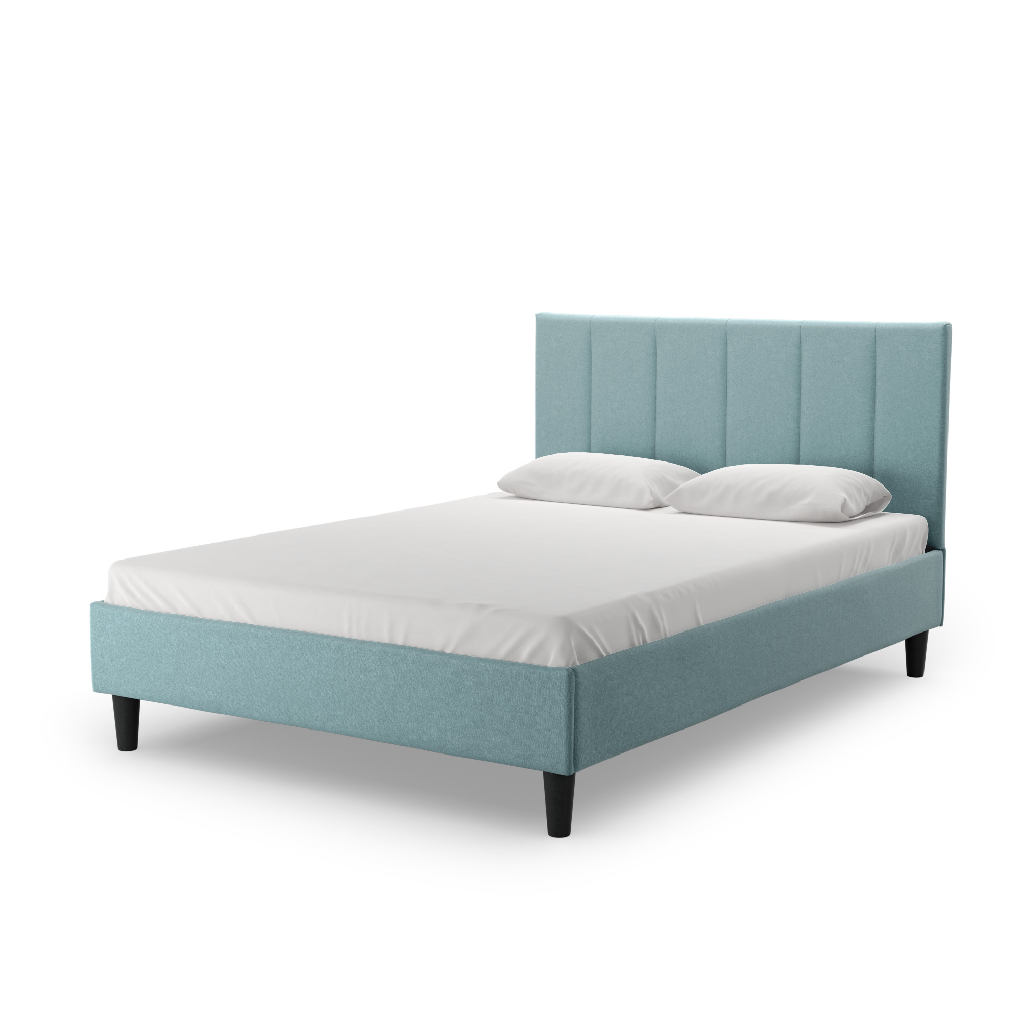 Кровать двуспальная Salotti Джейн 160, велюр, ткань Тако, светло-бирюзовый, 160x200
