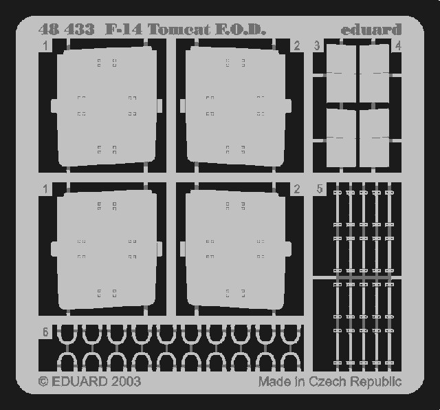 

Фототравление Eduard 48433 F-14 F.O.D. 1/48, Однотонный