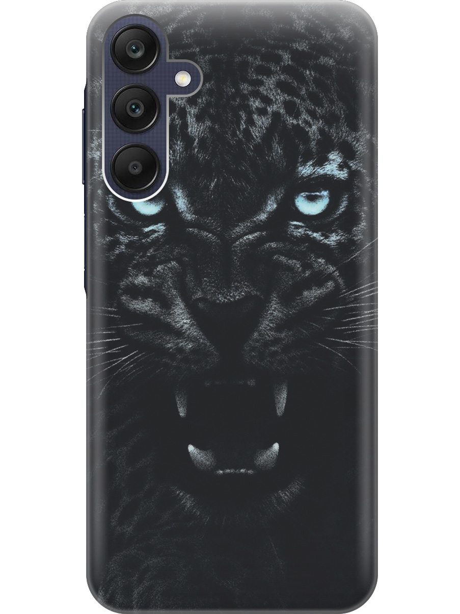 

Силиконовый чехол на Samsung Galaxy A25 с рисунком "Голубоглазая пантера", Голубой;черный, 20012134