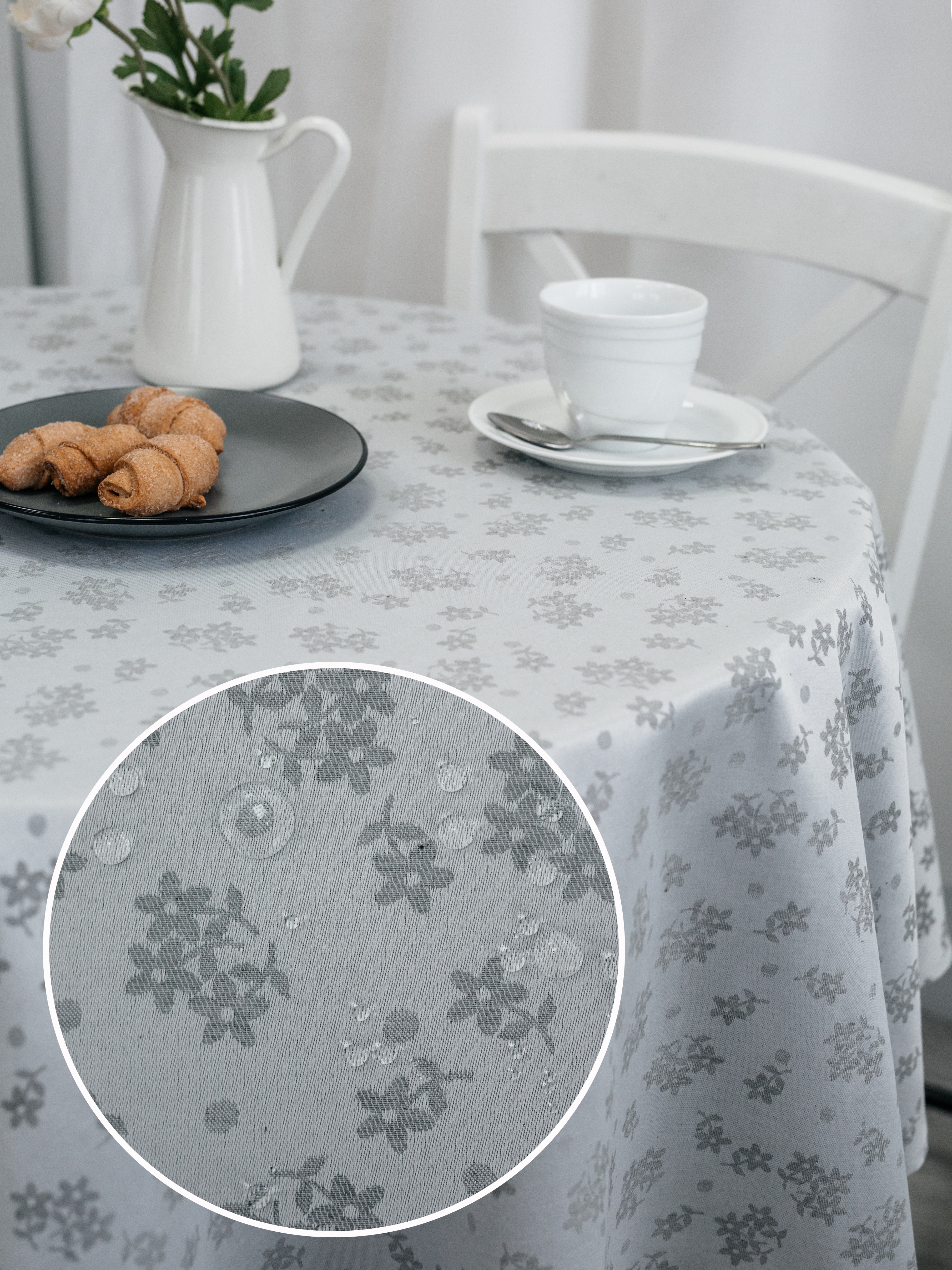 Скатерть овальная хлопок водо-грязе-масло-отталкивающее покрытие 200х150