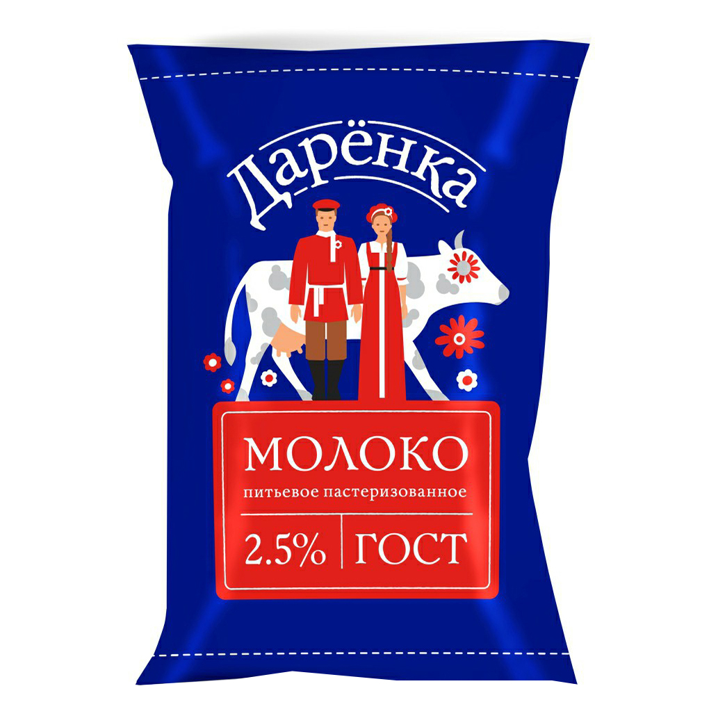 

Молоко даренка 2,5% пленка 900г