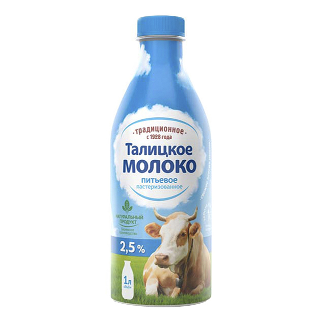 

Молоко Талицкое 2,5% бут 1000г, бзмж