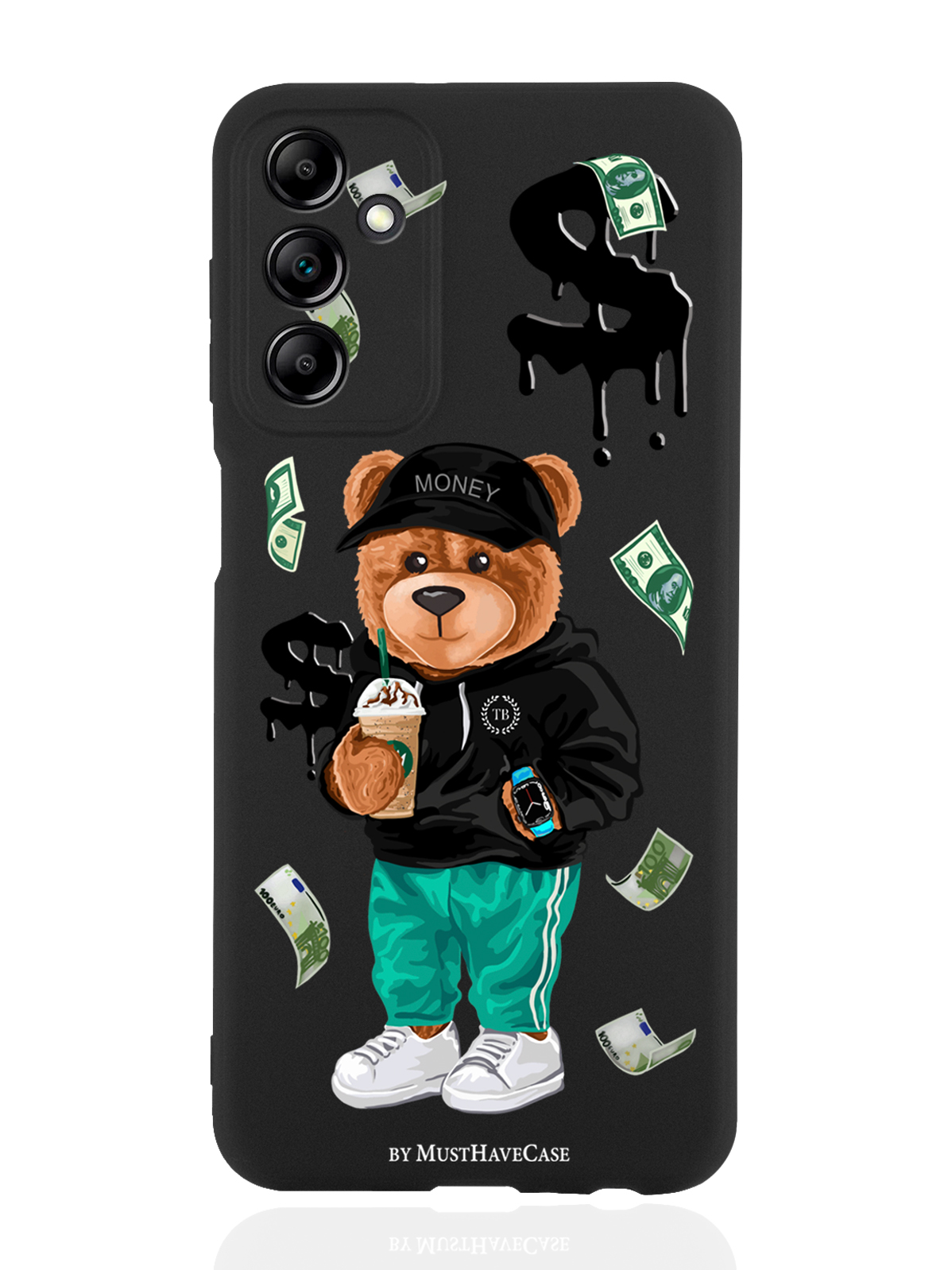 

Чехол MustHaveCase для Samsung Galaxy A14 Tony Bear/ Мишка Тони черный, Черный;зеленый;коричневый