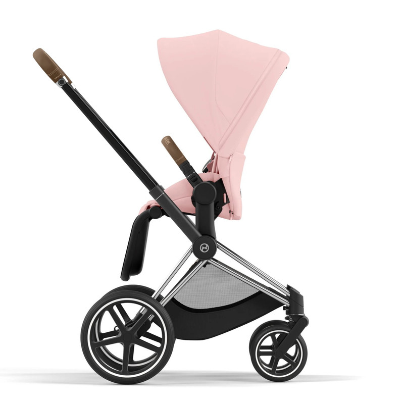 Коляска прогулочная, шасси Cybex Priam-4-mix-р, PeachPink СР4-Р-Chrome-Brown-PeachPink