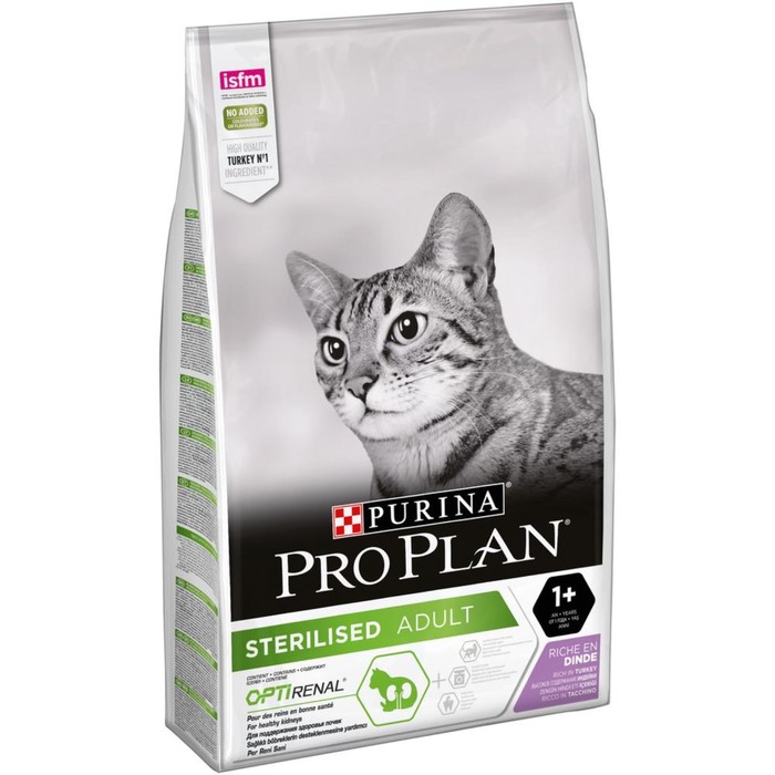 Сухой корм для стерилизованных кошек PRO PLAN индейка 10 кг
