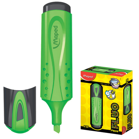 

Текстовыделитель Maped Fluo Pep's Classic, зеленый, линия 1-5 мм, 742533, 12 шт