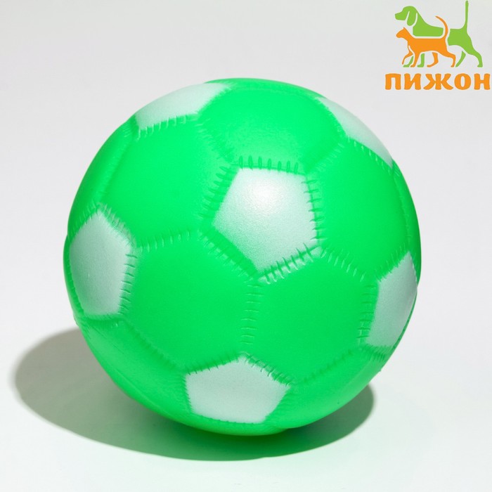 

Игрушка для собак Пижон Мяч Футбол пищащая зелёная 6,2 см