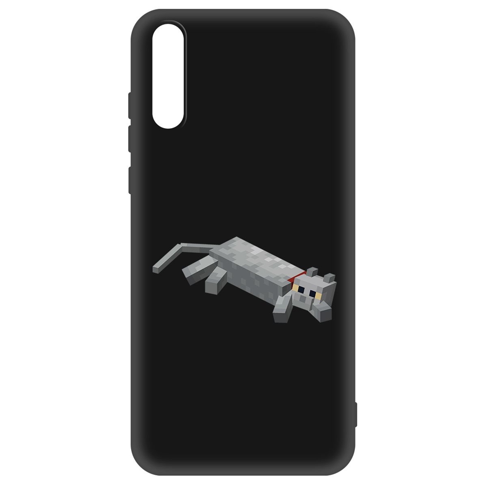 Чехол-накладка Krutoff Soft Case Minecraft-Кошка для Huawei Y8p/ Honor 30i черный