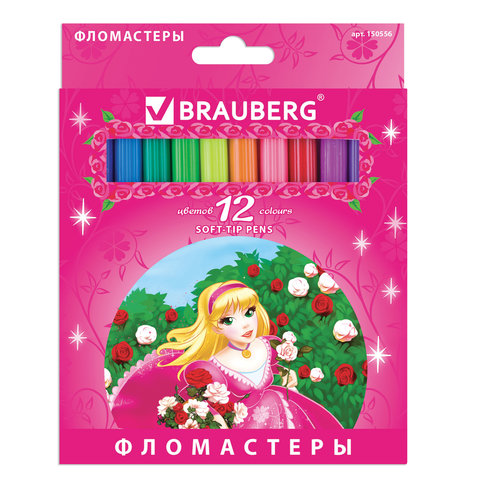 

Фломастеры Brauberg Rose Angel, 12 цветов, 150556, 6 шт, Бордовый;голубой;желтый;зеленый;коричневый;красный;оранжевый;розовый;серый;синий;фиолетовый;черный