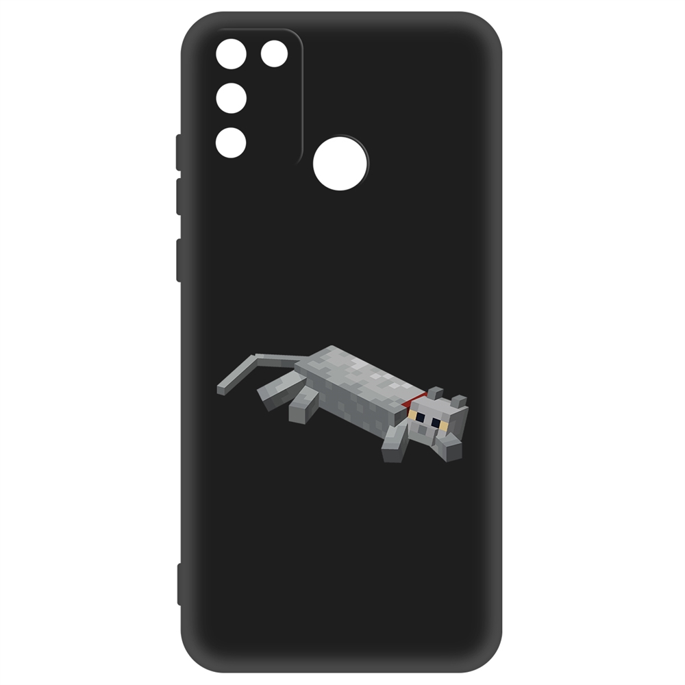 Чехол-накладка Krutoff Soft Case Minecraft-Кошка для Honor 9A черный