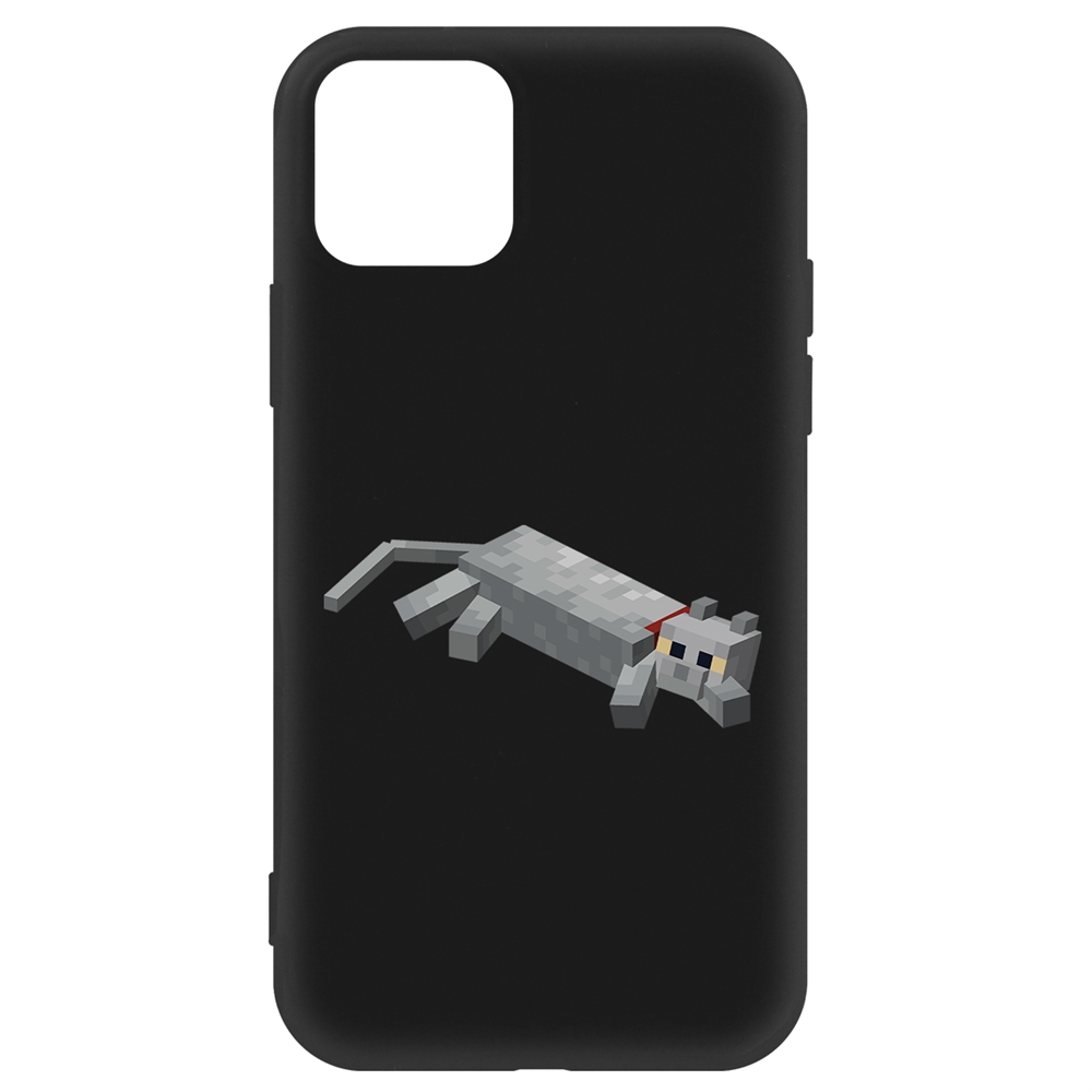 Чехол-накладка Krutoff Soft Case Minecraft-Кошка для iPhone 12 Pro Max черный