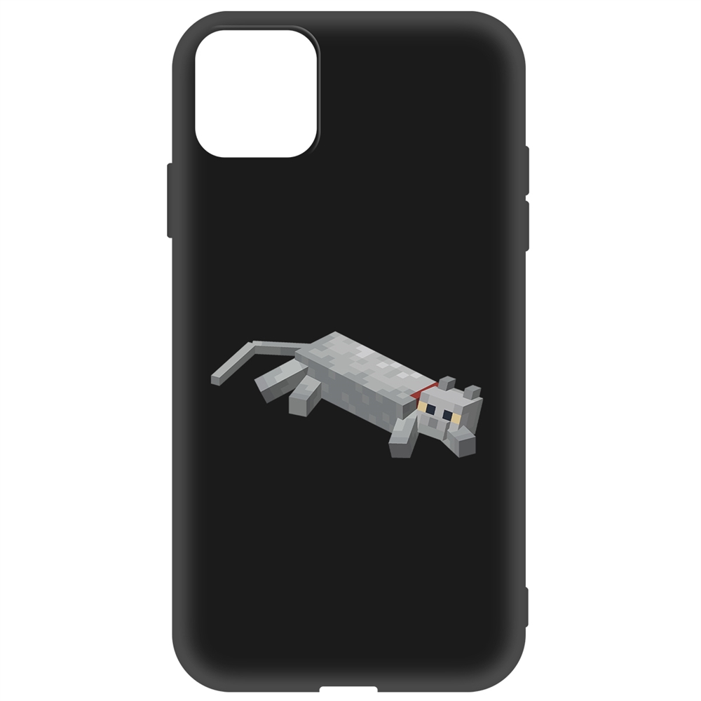 Чехол-накладка Krutoff Soft Case Minecraft-Кошка для iPhone 11 черный