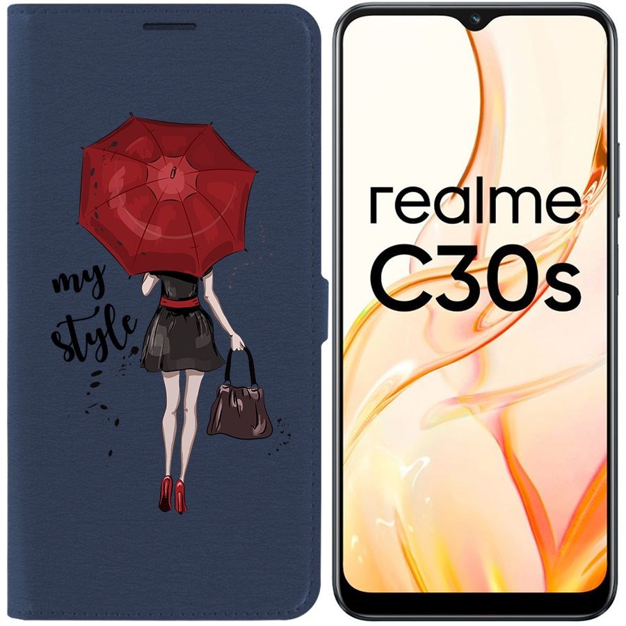 

Чехол-книжка Eco Book для Realme C30s Мой стиль, Синий