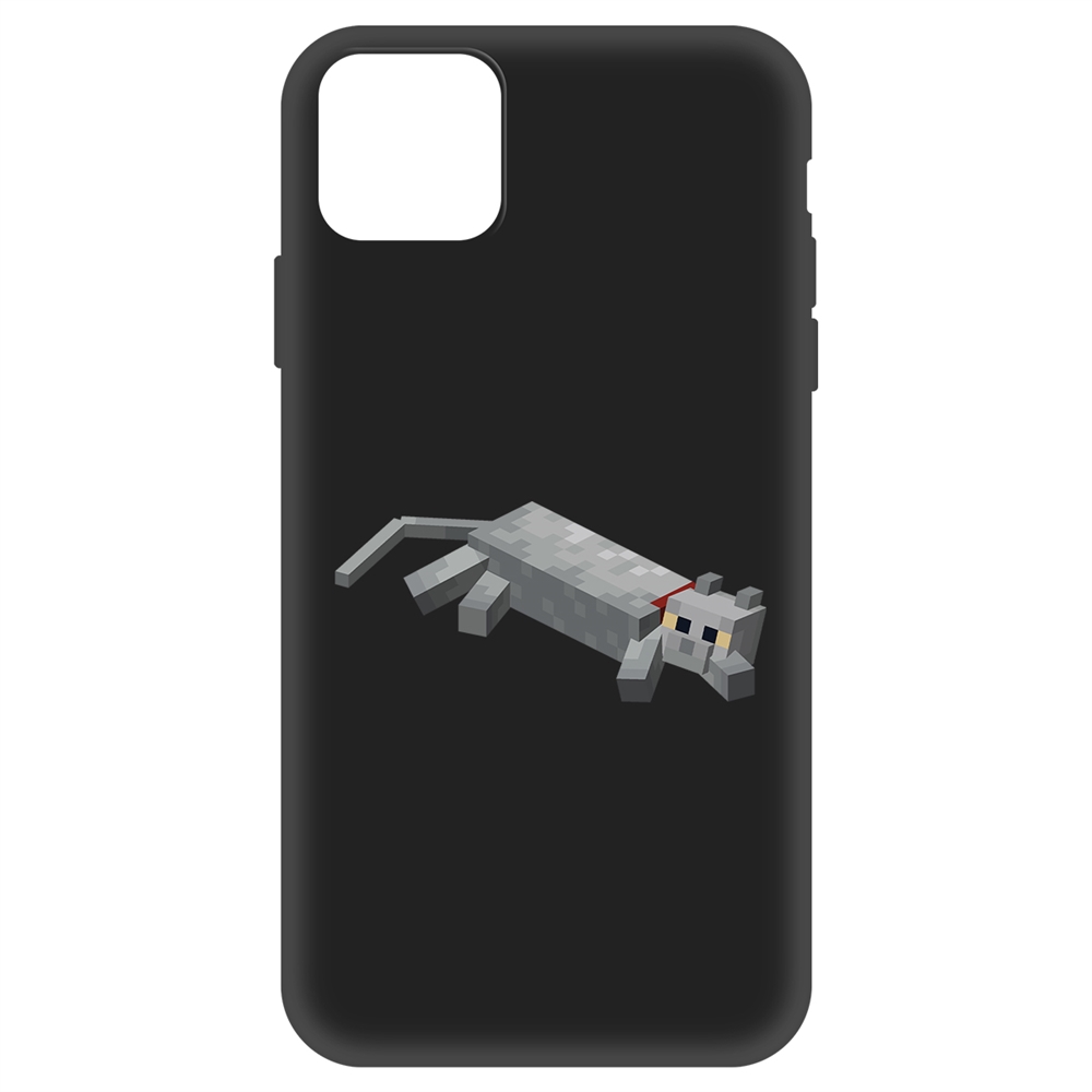 Чехол-накладка Krutoff Soft Case Minecraft-Кошка для iPhone 11 Pro Max черный