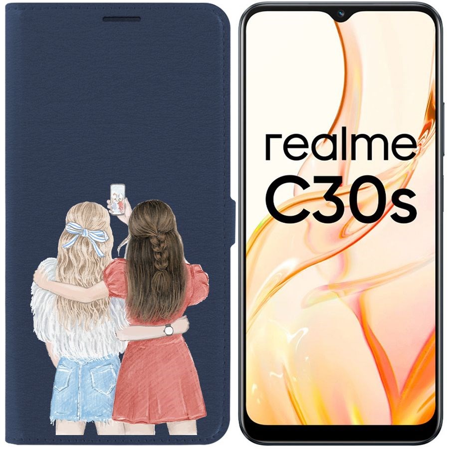 

Чехол-книжка Eco Book для Realme C30s Лучшие подруги, Синий