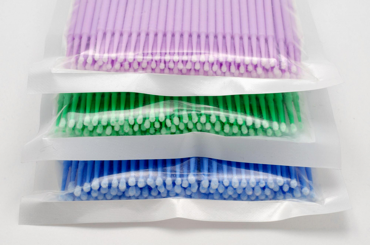Микробраши пакет, 100шт, зеленые пакет крафтовый вертикальный малышам s 12 × 15 × 5 5 см