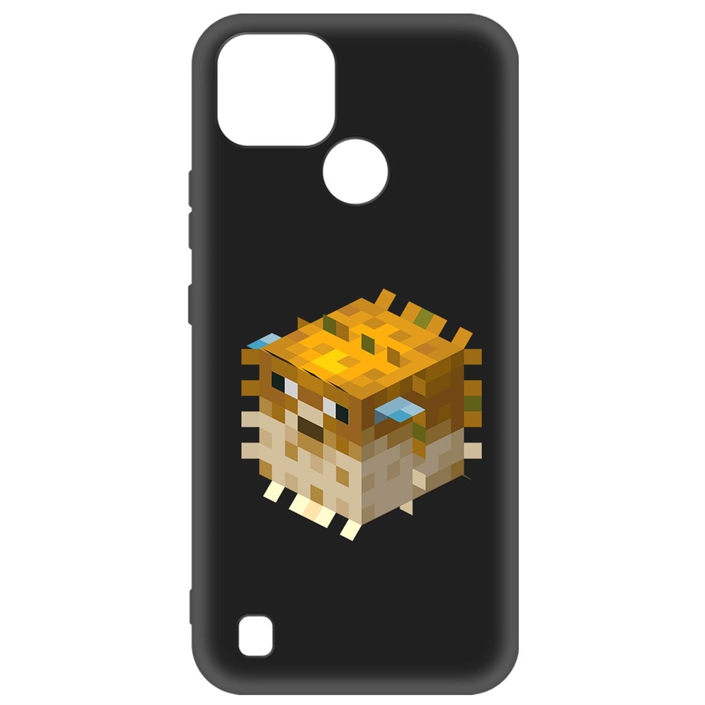 Чехол-накладка Krutoff Soft Case Minecraft-Иглобрюх для Realme C21 черный