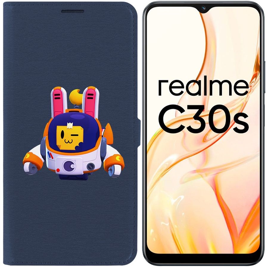 

Чехол-книжка Eco Book для Realme C30s Brawl Stars-Лунный Спраут