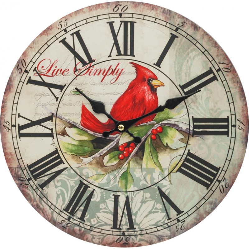 фото Часы настенные красный кардинал 121-cl белоснежка