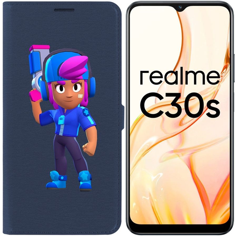 

Чехол-книжка Eco Book для Realme C30s Brawl Stars-Звёздная Шелли