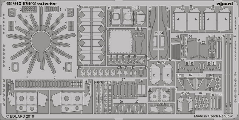 

Фототравление Eduard 48642 F6F-3 экстерьер 1/48