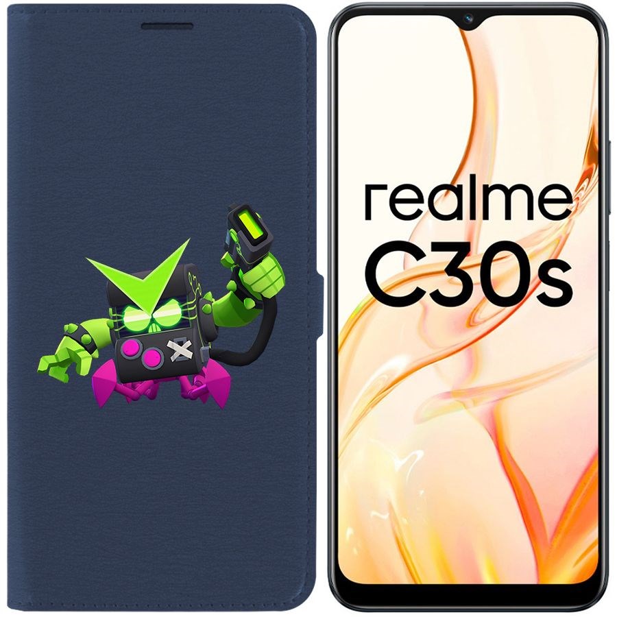 

Чехол-книжка Eco Book для Realme C30s Brawl Stars-Вирус 8-БИТ