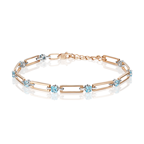 Браслет из золота р.17 PLATINA jewelry 05-0637-00-201-1111-57, топаз