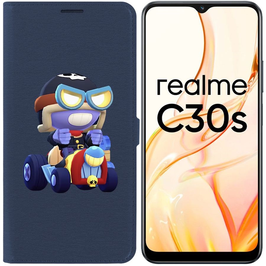 

Чехол-книжка Eco Book для Realme C30s Brawl Stars-Безумный Карл