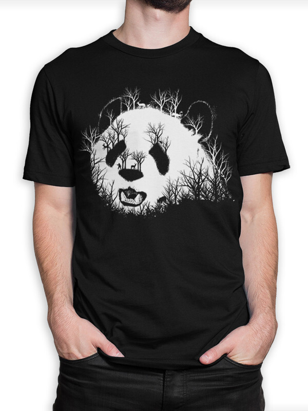 

Футболка мужская Dream Shirts Панда - Лесной Силуэт черная 2XL, Панда - Лесной Силуэт