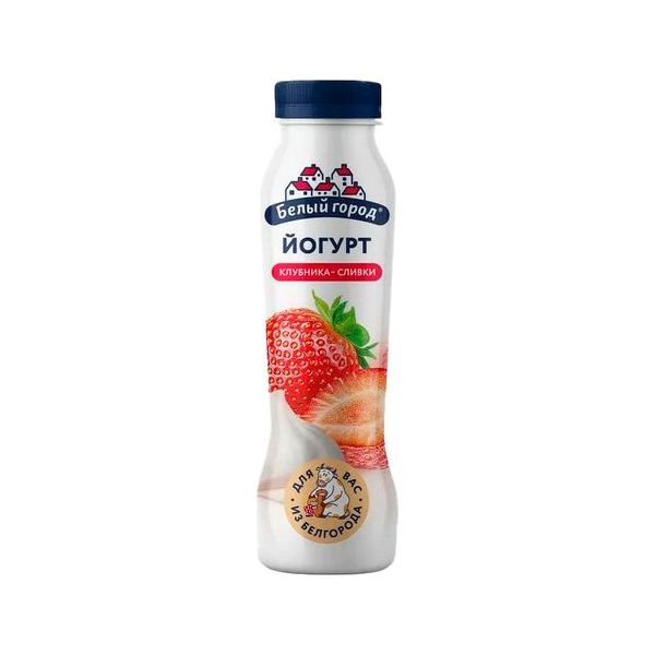 

Йогурт питьевой Белый Город клубника-сливки 1% 290 г