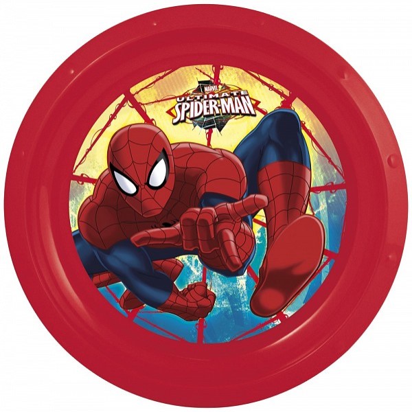 фото Тарелка пластиковая stor человек-паук красная паутина