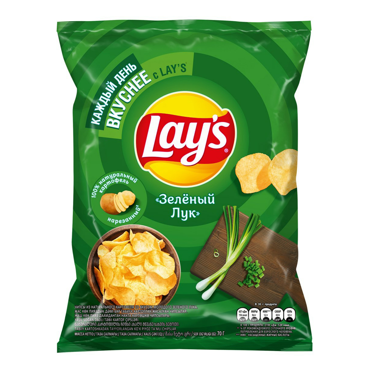 

Чипсы картофельные Lay's зеленый лук 70 г