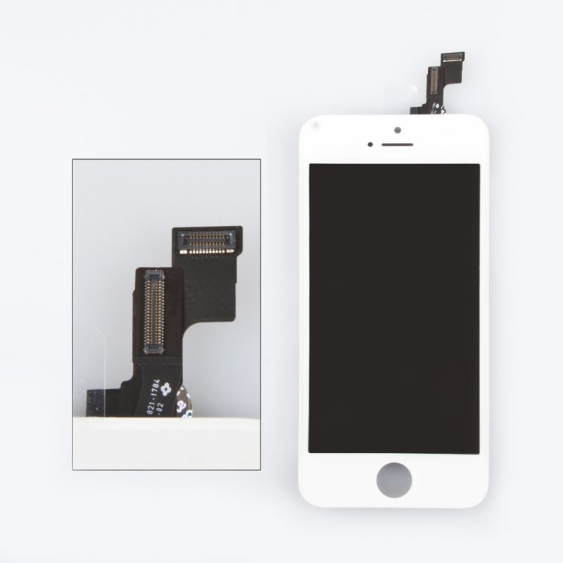Дисплей LCD для Apple iPhone 5S с тачскрином,1-я категория, класс AAA (белый)
