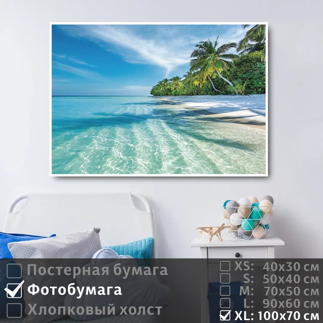 

Постер на фотобумаге ПолиЦентр Пальмы на берегу моря 100х70 см, ПальмыНаБерегуМоря1
